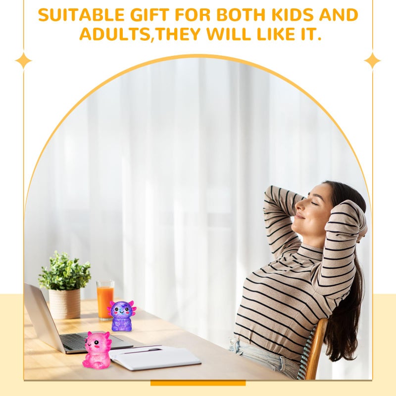 Simgoing 4 Pcs Axolotl Stress Toy Squeeze Axolotl Party Favors Malt Sugar Filled Stretchy Fidget Stress Ball Sensory Toys for Adults Soothing Christmas Birthday Party Gift (Standing Posture) - Image 5