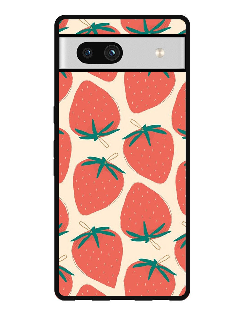 Theodor Protective Case Anti Scratch Shock Proof Bumper Cover For Google Pixel 7a Strawberries - Image 1