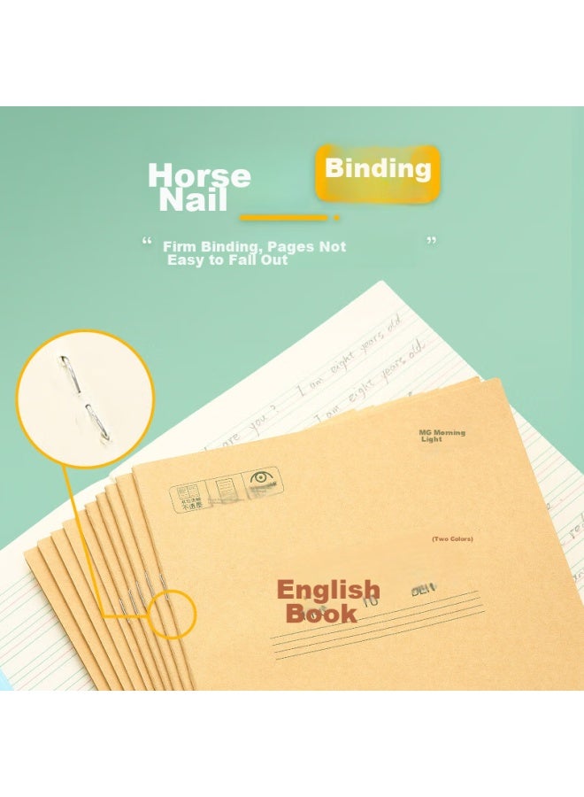 M&G Chenguang Stationery Large English Notebook 22k, 12 Lines, Elementary School Homework Book, Middle School Practice Book, English Notebook, Four-line Grid Reading Notebook, 20 Sheets, 10 Books, Apyl919ne - Image 5