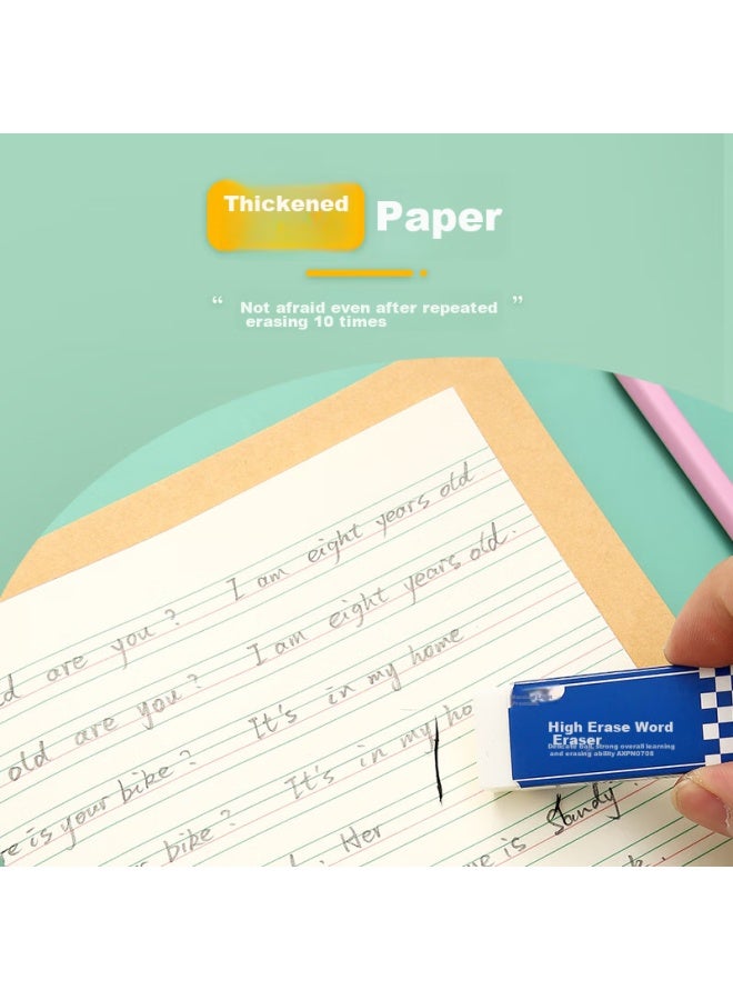 M&G Chenguang Stationery Large English Notebook 22k, 12 Lines, Elementary School Homework Book, Middle School Practice Book, English Notebook, Four-line Grid Reading Notebook, 20 Sheets, 10 Books, Apyl919ne - Image 2