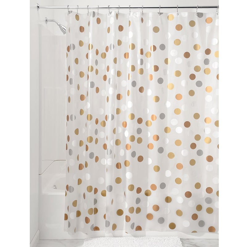 InterDesign iDesign Gilly Dot PEVA Shower Curtain - Metallic - Image 1