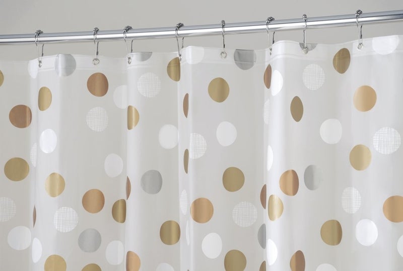 InterDesign iDesign Gilly Dot PEVA Shower Curtain - Metallic - Image 2