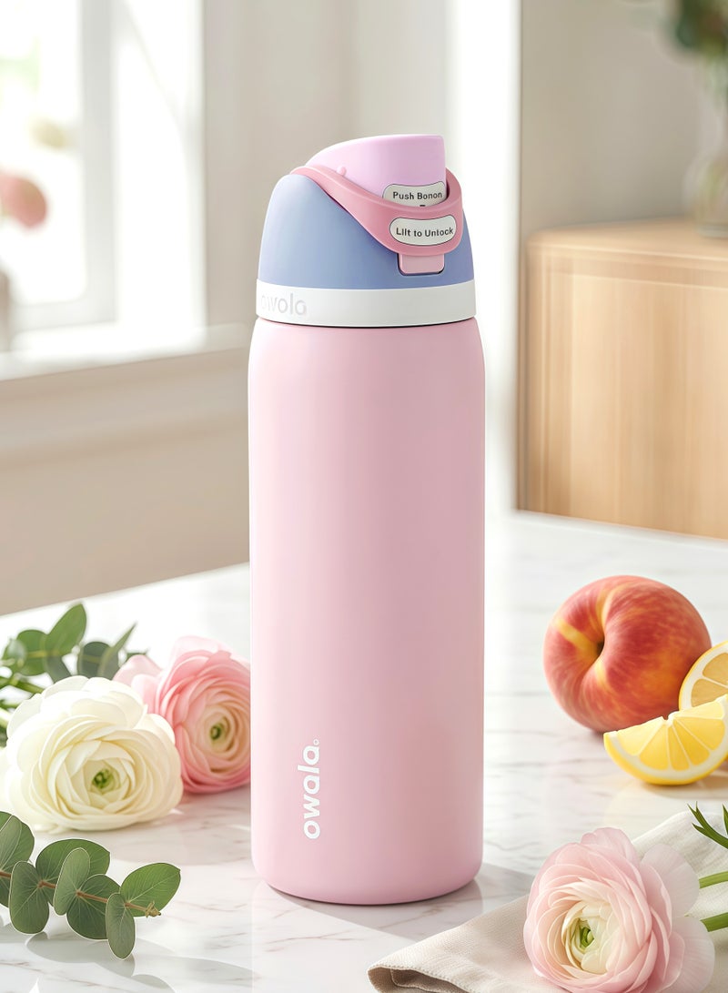 Owala FreeSip Insulated Stainless Steel Water Bottle With Straw For Sports Travel And School BPA Free Sports Water Bottle(Pink 32OZ) - Image 1