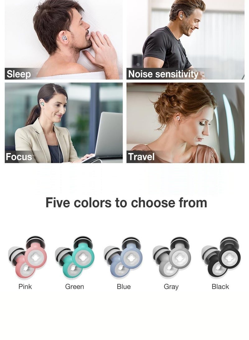 كيلا سدادات أذن للنوم مع خاصية إلغاء الضوضاء، سدادات أذن غامرة من السيليكون مع خاصية إلغاء الضوضاء للنوم والدراسة والعمل والسفر والسباحة (-33 ديسيبل) (أخضر) - Image 4
