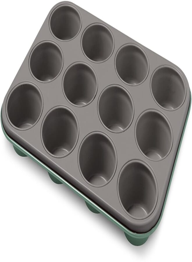 Guardini muffin and cupcake mold, 12 cups - green