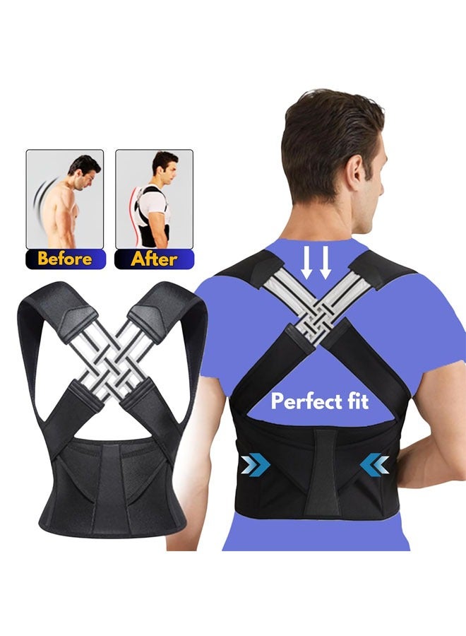 YelaJoy Back Brace, Posture Corrector for Women and Men, Back Support Straightener, Upper Back Brace Posture Trainer for Body Correction and Neck and Shoulder, Relieves pain, Straightens the Back (Large)  - Image 2