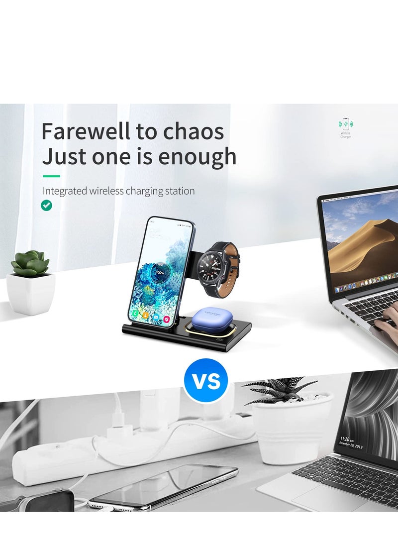 SYOSI Wireless Charger for Samsung S23 Ultra, 3 in 1 Samsung Charging Station for Samsung S23+/S22 Ultra/S22/Z Fold 4/Z Flip 4, Samsung Watch Charger for Galaxy Watch 5/5 Pro/4/3/Active 2 - Image 4