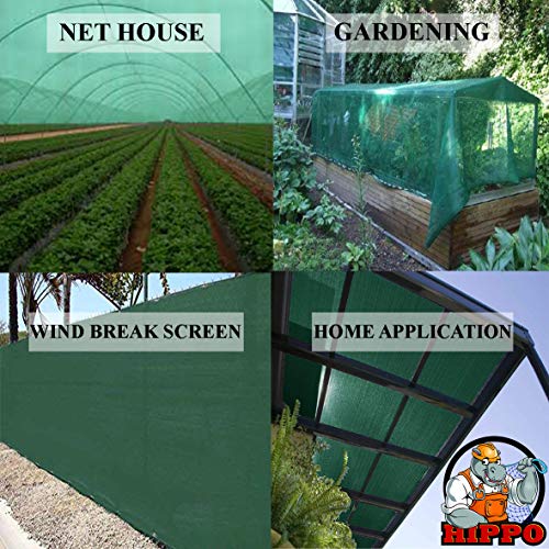 HIPPO - Green 75% - Shade & Garden Net - 1.5mt x 3mt - with Utility Border, UV Stabilized & Dimensional Stable - Image 2
