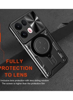 Generic Case Cover Shockproof CD Protective Case with Camera Protection and Metal Ring Compatible with Oppo Reno 13 Pro 5G (Black)  - Image 3