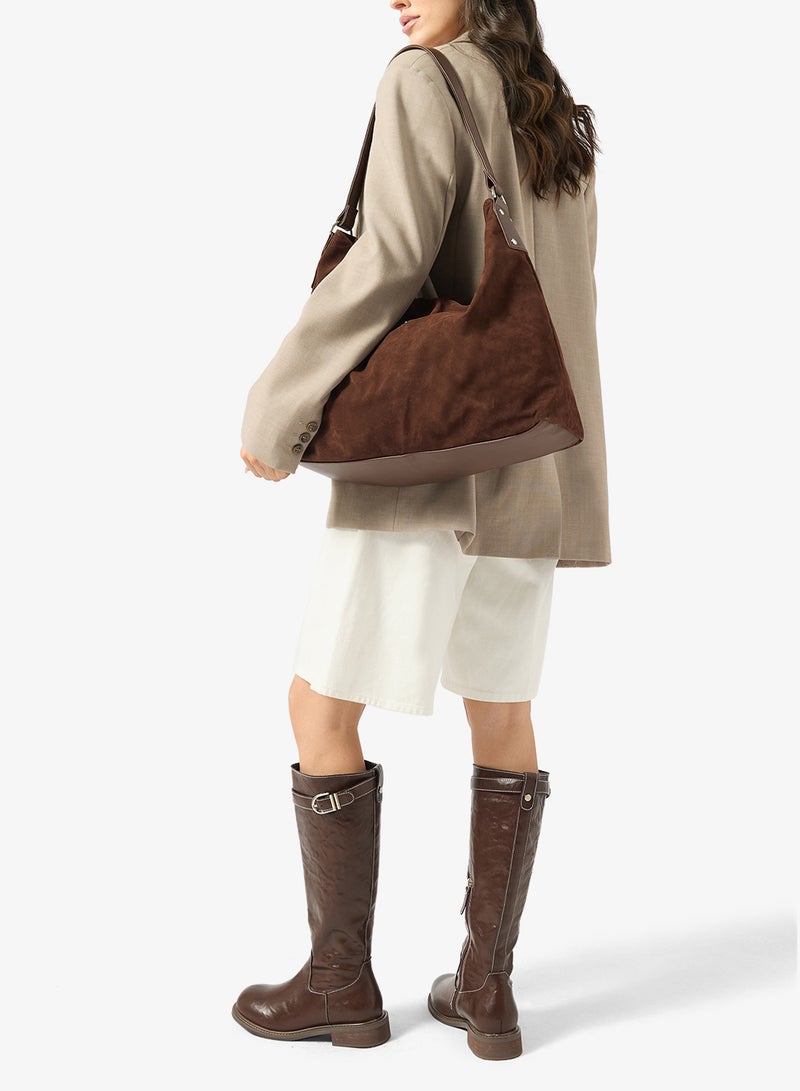 Ginger Metallic Buckle Detail Knee High Boots - Image 5