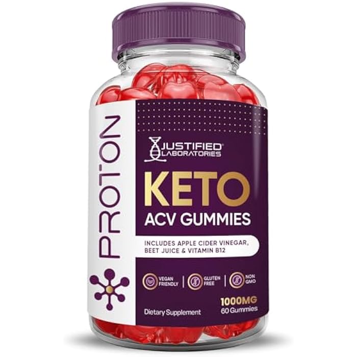 Justified Laboratories Proton Protein Keto ACV Gummies Advanced Formula 1000MG Proton Keto Gummies Apple Cider Vinegar Boost Formulated with Pomegranate Beet Juice Powder B12 Vegan Non GMO 60 Gummys - Image 5