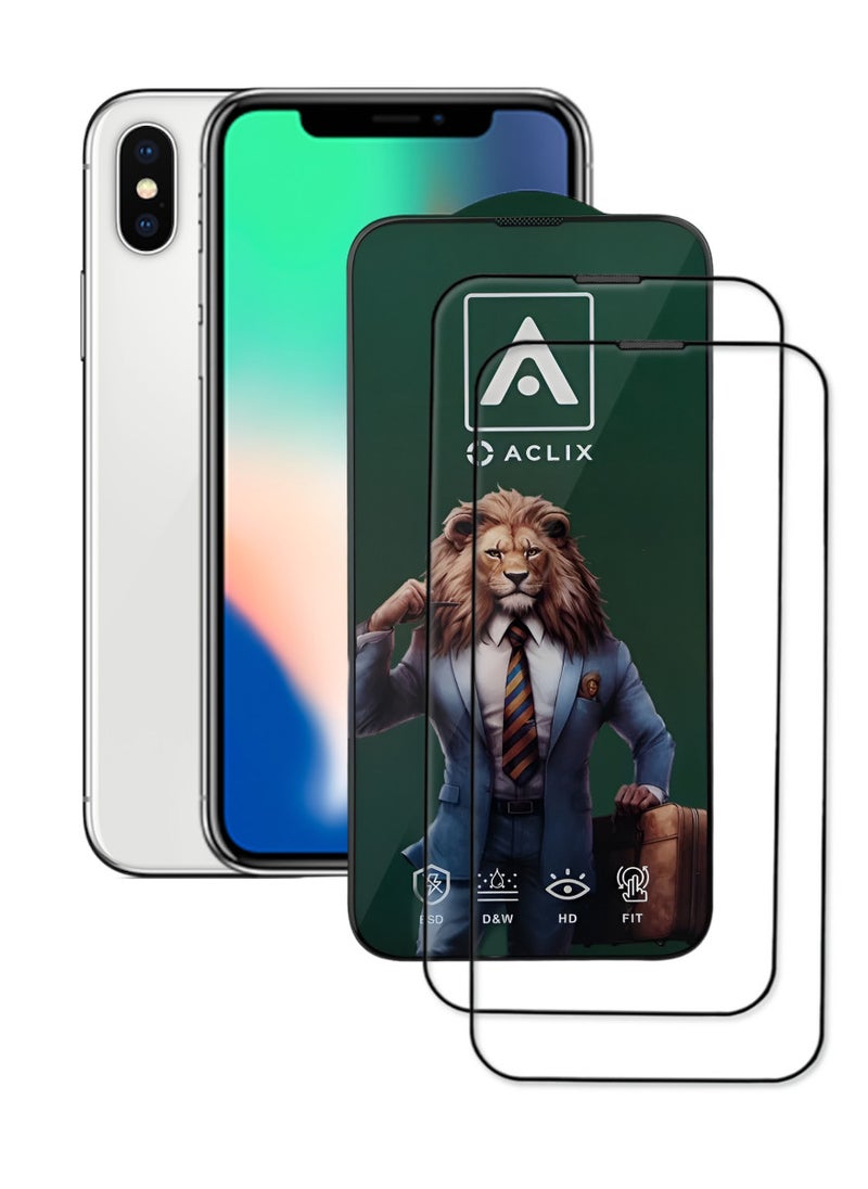 ACLIX 2 Pieces Antistatic ESD Dustproof Premium Quality High Definition Tempered Glass Screen Protector Designed For  iPhone 10 - Image 1