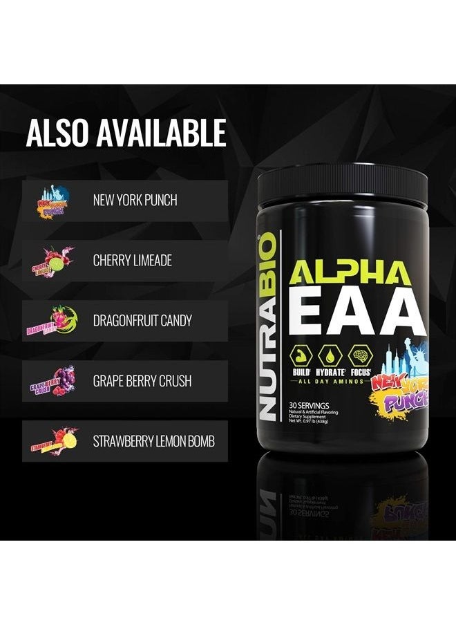 NutraBio Alpha EAA - All-Day Aminos - Recovery, Energy, Focus, and Hydration Supplement - Full Spectrum EAA BCAA Matrix, Electrolytes, Nootropics, Coconut Water - 30 Servings - Cherry Limeade  - Image 4