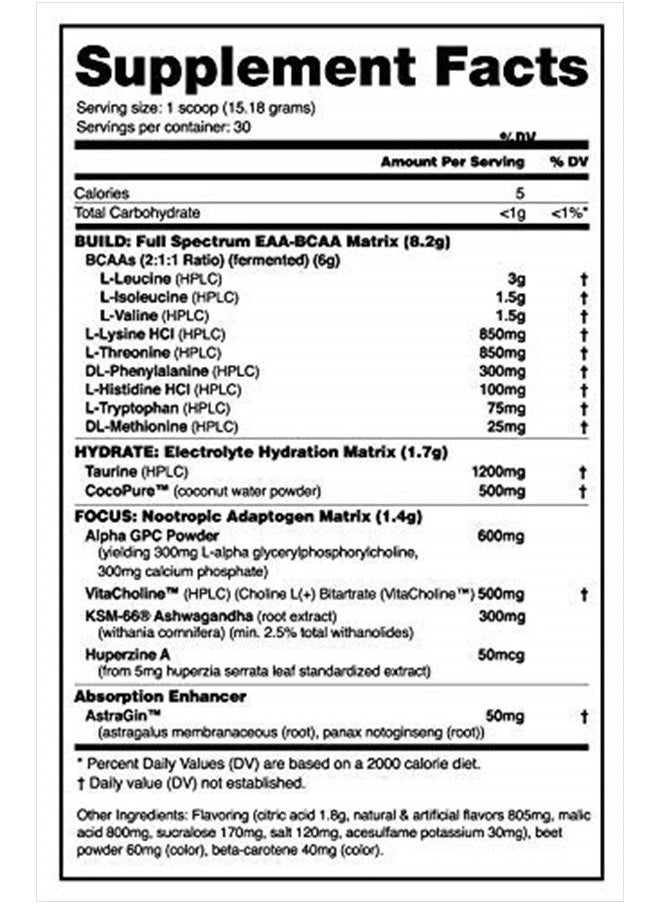 NutraBio Alpha EAA - All-Day Aminos - Recovery, Energy, Focus, and Hydration Supplement - Full Spectrum EAA BCAA Matrix, Electrolytes, Nootropics, Coconut Water - 30 Servings - Cherry Limeade  - Image 2