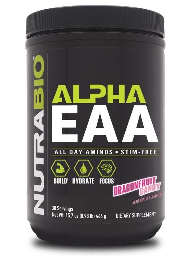 NutraBio Alpha EAA - All-Day Aminos - Recovery, Energy, Focus, and Hydration Supplement - Full Spectrum EAA BCAA Matrix, Electrolytes, Nootropics, Coconut Water - 30 Servings - Cherry Limeade  - Image 1