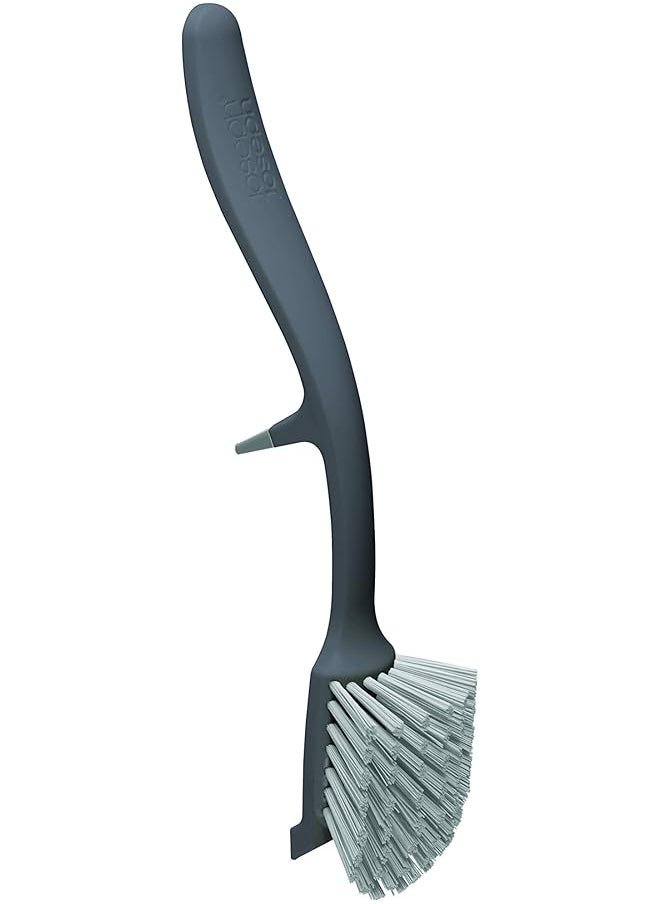 Joseph Joseph Edge Dish Brush With Handle And Integrated Sink Rest Grey  - Image 1