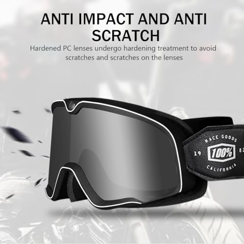 Proberos® Motorcycle Goggles, Fashion Grey Helmet 400 UV Sun Protection, Windproof, Anti Fog, Adjustable Headband, for Riding Racing for Men, Women, Youth - Image 5