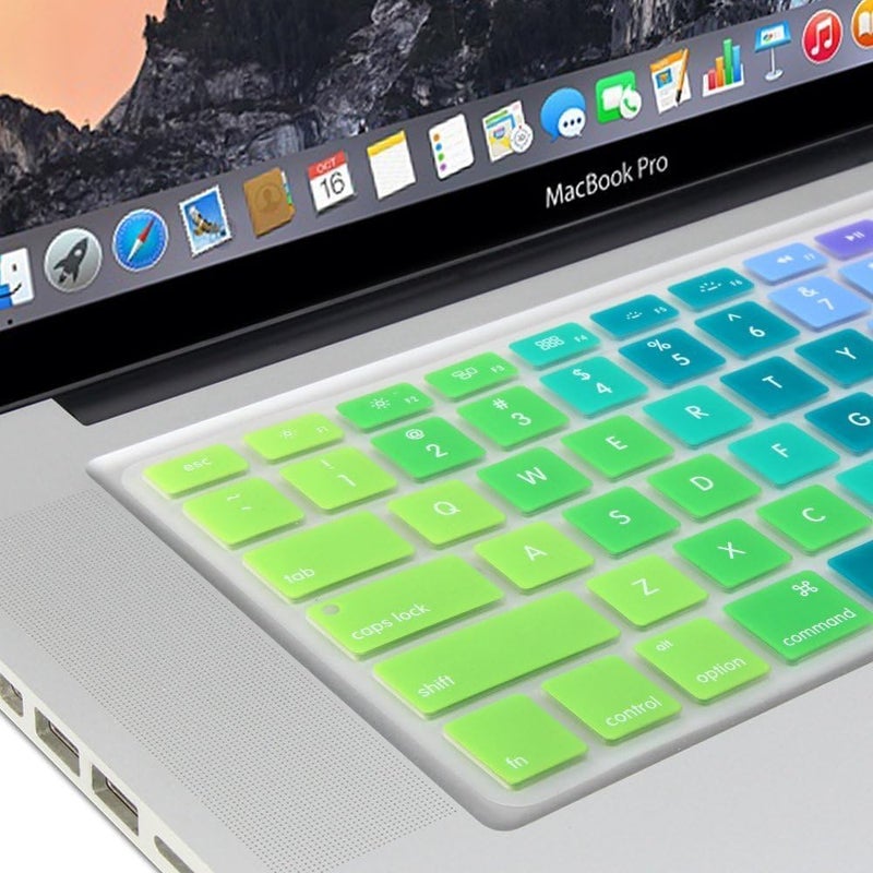 سيفن لاين غطاء لوحة مفاتيح Se7enline (تخطيط US) لـ Macbook Pro 13, 15, 17 بوصة / Macbook Air 13.3 بوصة الإصدارات القديمة: A1369, A1466, A1502, A1425, A1398, A1278, A1286 قوس قزح - Image 3