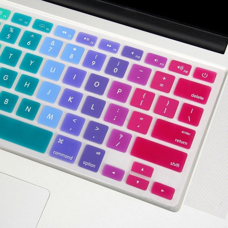 سيفن لاين غطاء لوحة مفاتيح Se7enline (تخطيط US) لـ Macbook Pro 13, 15, 17 بوصة / Macbook Air 13.3 بوصة الإصدارات القديمة: A1369, A1466, A1502, A1425, A1398, A1278, A1286 قوس قزح - Image 4