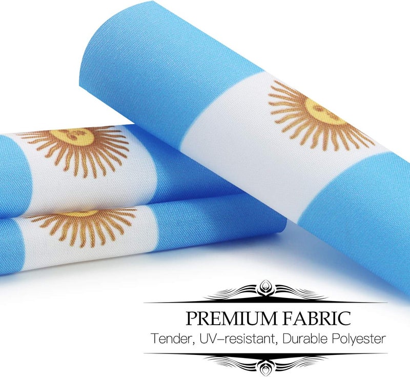 Anley Argentina Deluxe Desk Flag Set - 6 x 4 Inch Miniature Argentine Desktop Flag with 12" Solid Pole - Vivid Color and Fade Resistant - Black Base and Spear Top - Image 4