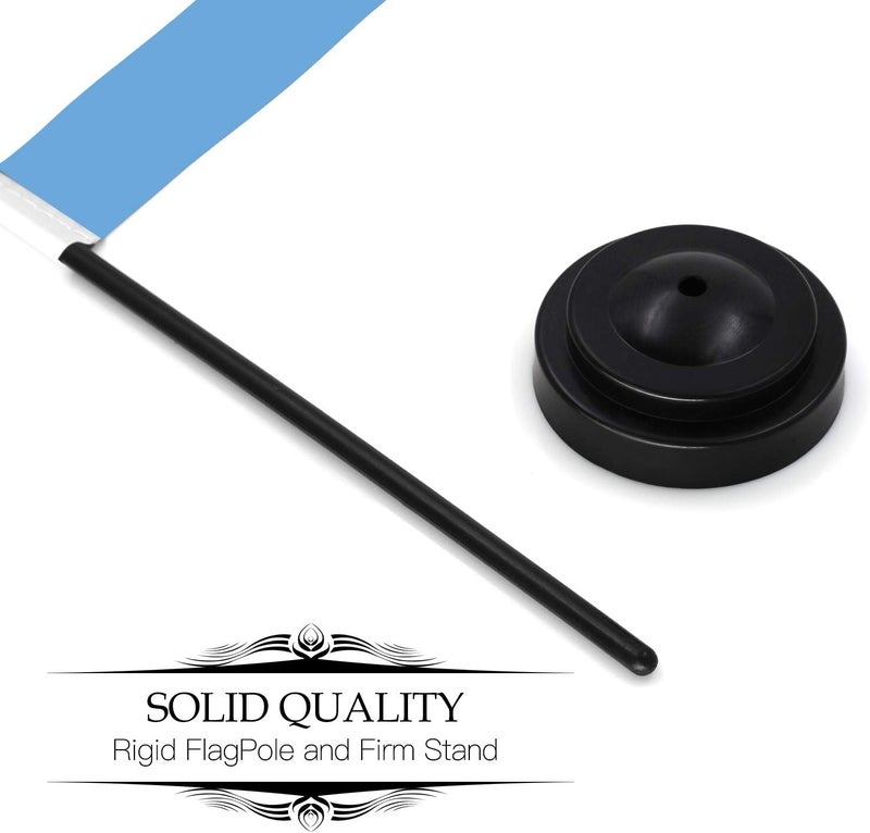 Anley Argentina Deluxe Desk Flag Set - 6 x 4 Inch Miniature Argentine Desktop Flag with 12" Solid Pole - Vivid Color and Fade Resistant - Black Base and Spear Top - Image 5