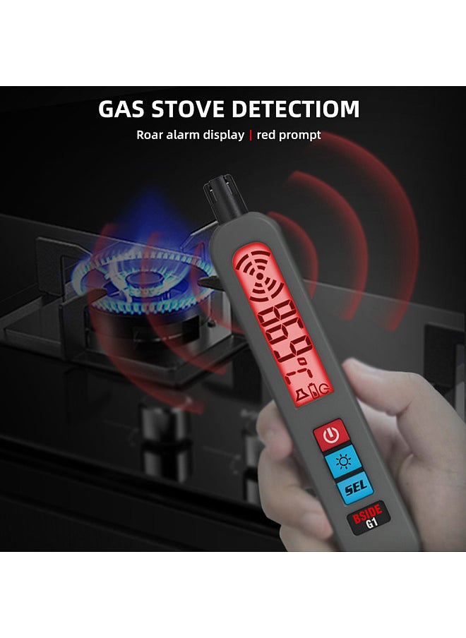 BSIDE Handheld Combustible Gases Leak Detector Natural Gases Leakage Tester Portable Combustible Gases Concentration Analyzer Meter with Temperature Test and Sound Light Alarm Function  - Image 5