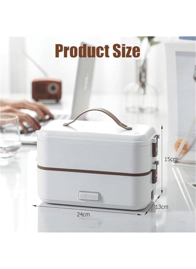 HOOKOR - Self Cooking Electric Lunch Box, Electric Lunch Box Food Heater, 2 in 1 Portable Heated Lunch Box for Home Work Adults Student Food Heating, Leak Proof (2 Layers) - Image 1