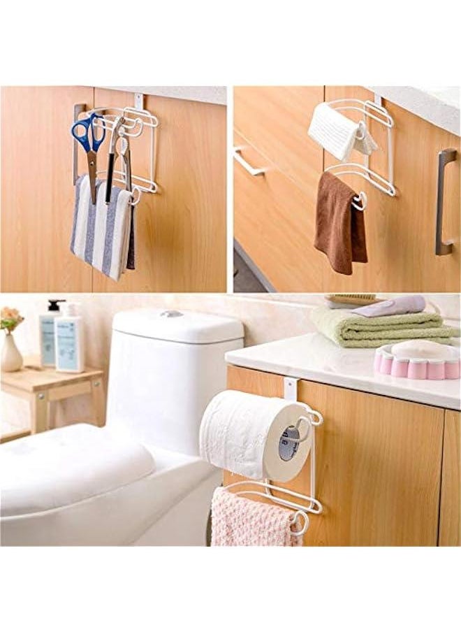 HOOKOR - Toilet Paper Holder, Hanging Toilet Roll Paper Holder, No Drilling Paper Holder, SUS 304 Stainless Steel Toilet Roll Holder, Hanging toilet paper holder for bathrooms, kitchens, and toilets (White) - Image 1