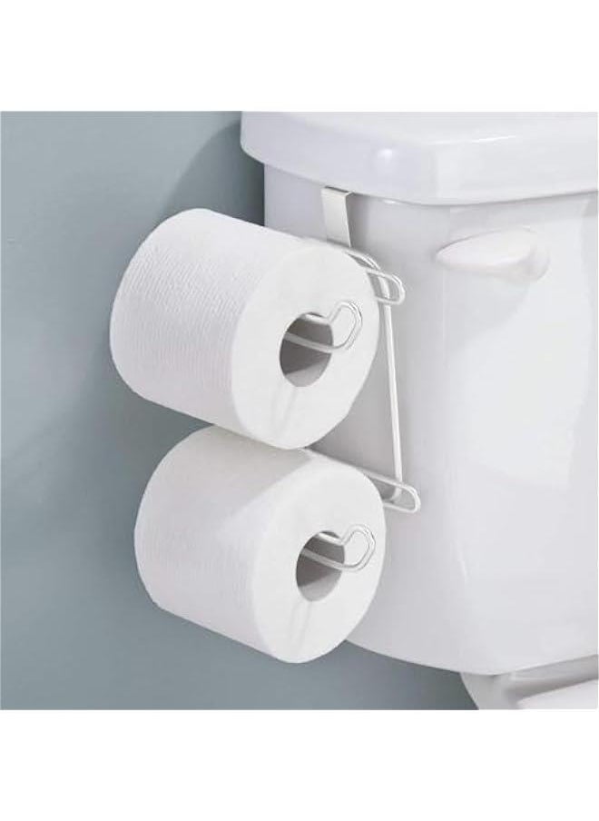 HOOKOR - Toilet Paper Holder, Hanging Toilet Roll Paper Holder, No Drilling Paper Holder, SUS 304 Stainless Steel Toilet Roll Holder, Hanging toilet paper holder for bathrooms, kitchens, and toilets (White) - Image 1