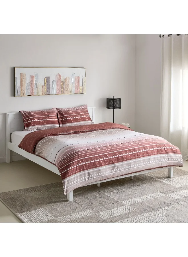 هوم بوكس طقم غطاء لحاف ميا صوفيا 3 قطع بطبعة مايكروفايبر مقاس كوين كينج 220 × 220 سم
