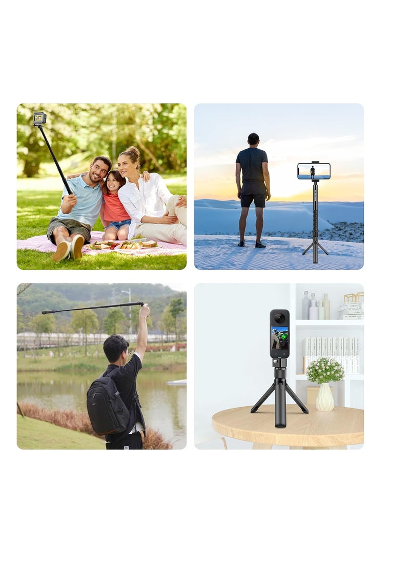AMBERJACK - Insta360 Handheld Camera Selfie Stick and Tripod for Insta360 Time Bundle, Invisible Selfie stick for Insta360 X4/ X3/ GO 3S/ One X2/One RS/One R/One etc. Sports Cameras Accessories - Image 1