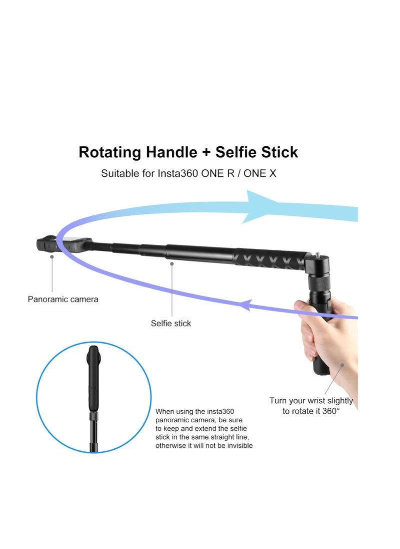 AMBERJACK - Insta360 Handheld Camera Selfie Stick and Tripod for Insta360 Time Bundle, Invisible Selfie stick for Insta360 X4/ X3/ GO 3S/ One X2/One RS/One R/One etc. Sports Cameras Accessories - Image 1