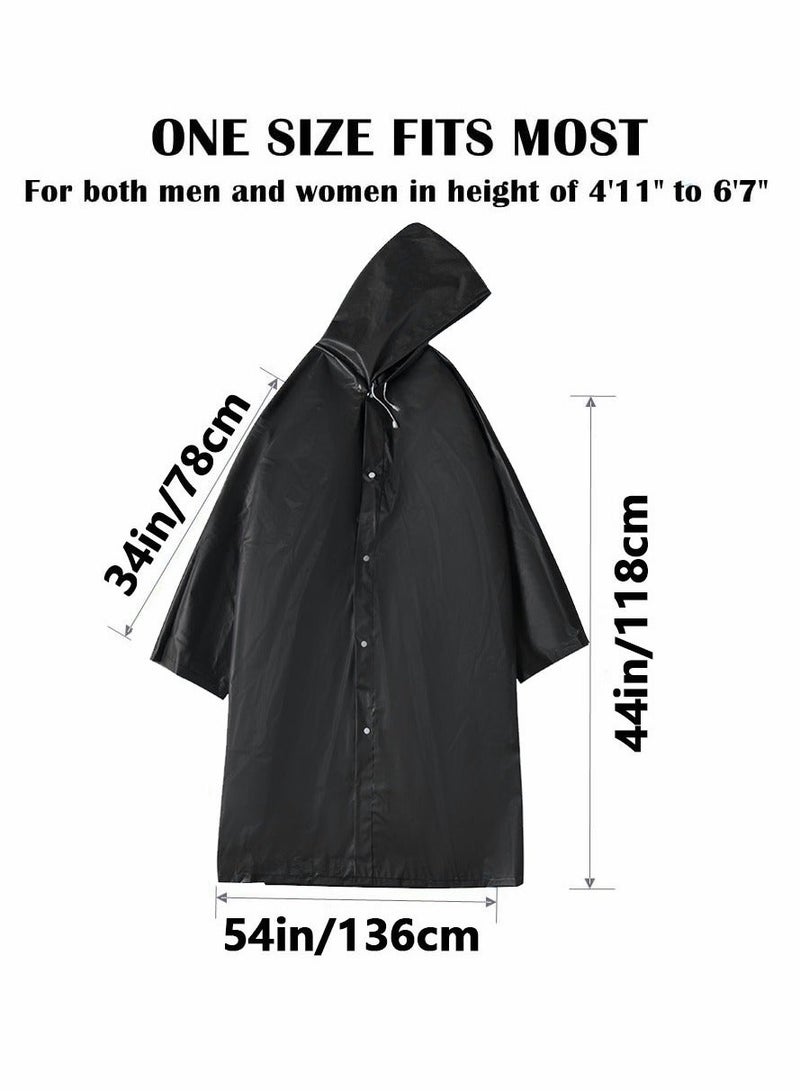 Generic Raincoat Rain Ponchos for Adults Women Men - 1 Pack Reusable EVA Clear Portable Rain Coats Lightweight Jackets with Hood, Rain Ponchos Adults Packable Poncho Adult Clear Hood  - Image 1