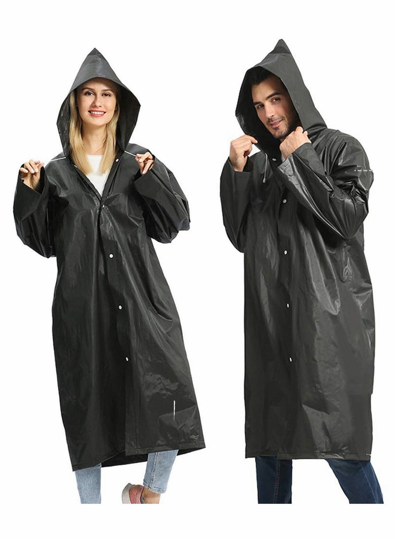 Generic Raincoat Rain Ponchos for Adults Women Men - 1 Pack Reusable EVA Clear Portable Rain Coats Lightweight Jackets with Hood, Rain Ponchos Adults Packable Poncho Adult Clear Hood  - Image 2