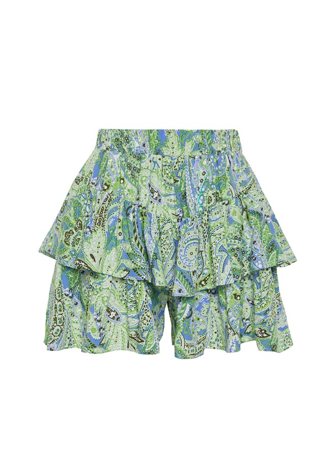 Green Paisley Pattern Frilly Waist Elastic Detail Viscose Woven Shorts TWOSS24SR00053 - pzsku/Z25EF95CAE2CE8CF3989AZ/45/_/1730941990/27559c5e-a2b5-498a-a326-3855f44b1a3a