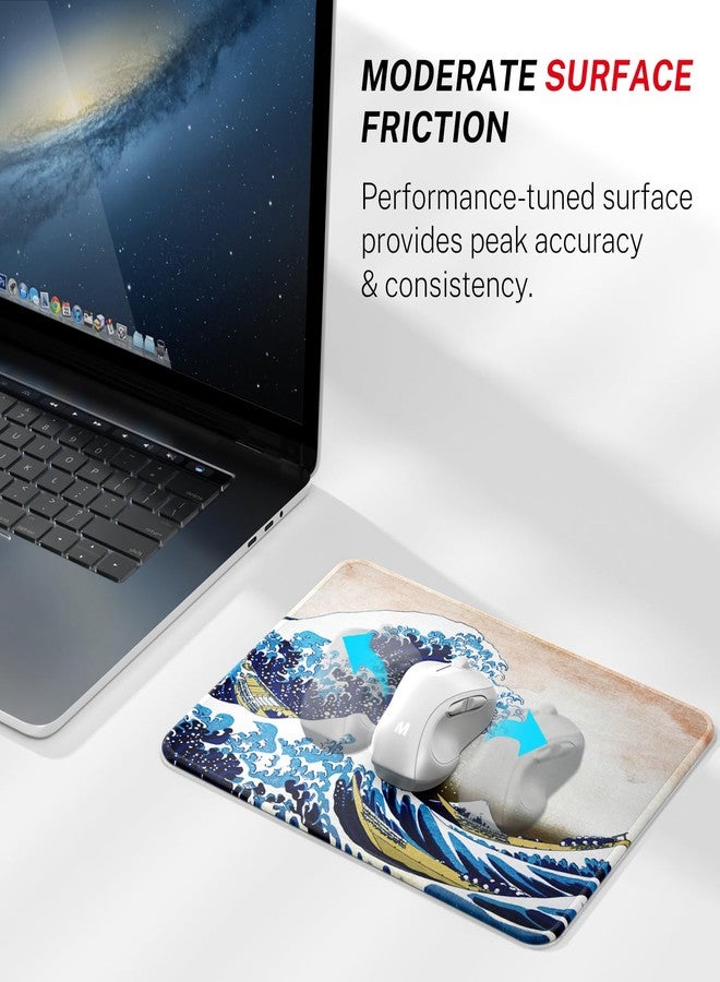 MROCO Mouse Pad [30% Larger] with Anti-fray Stitching, Premium-Textured & Waterproof Computer Mousepad with Non-Slip Rubber Base, Gaming Mouse Mat for Laptop, Office & Home, Big Wave - Image 2