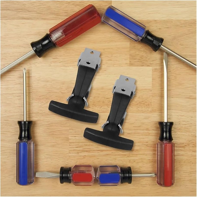 6Pcs Black Rubber Hood Latch T Handle Lock Shock Absorption Car Parts - Image 3