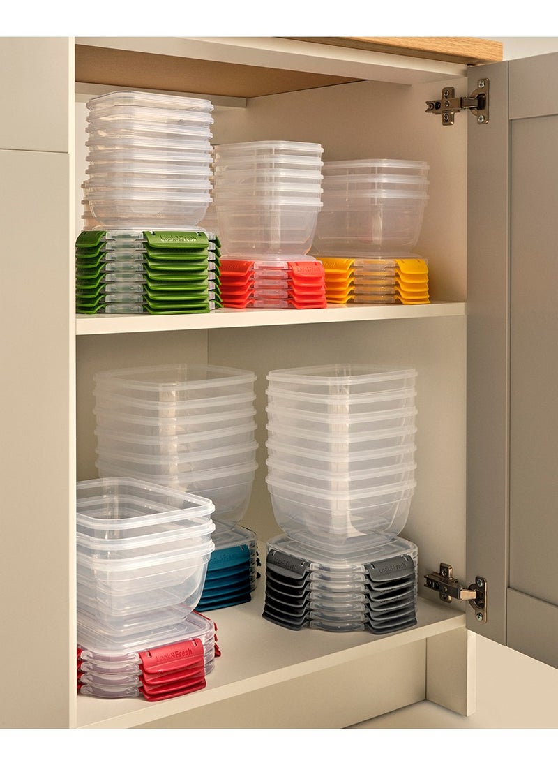 Dunya Plastik Dunia Fresh & Lock Rectangular  5-Piece Plastic Cans Set for Refrigerator with Airtight Lid - Storage Solution - BPA-Free | Lead-Free (550-1000-1800-3000-5000 ML )  - Image 4