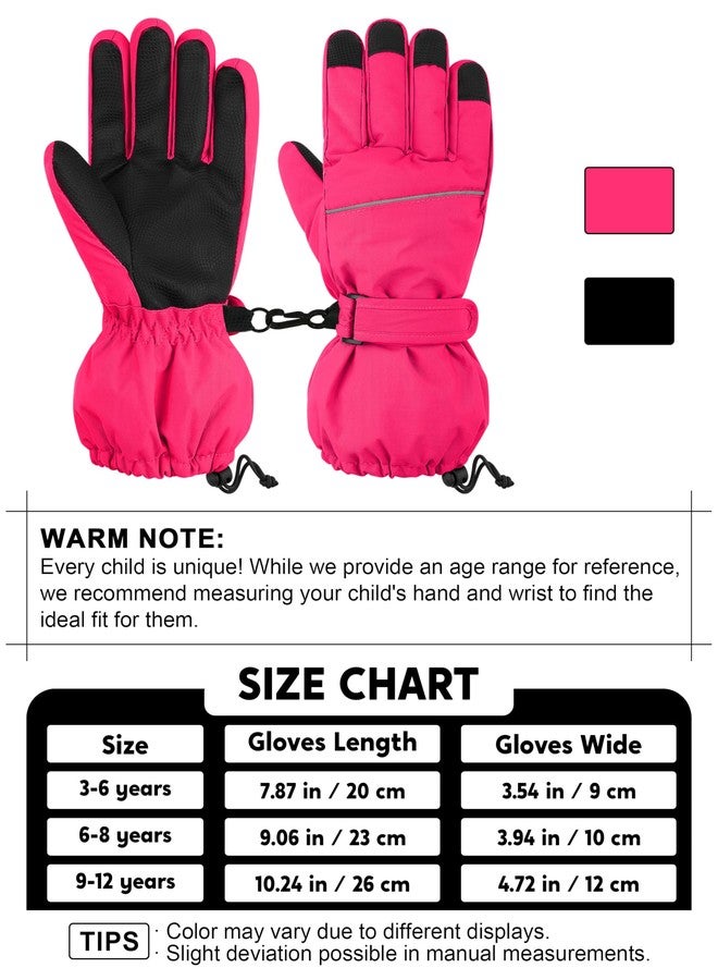 Cooraby 2 Pairs Kids Snow Ski Gloves Winter Waterproof Windproof Thick Warm Gloves for Boys Girls Cold Weather Outdoor - Image 2