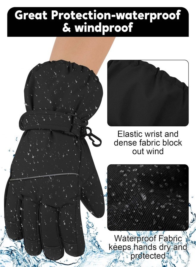 Cooraby 2 Pairs Kids Snow Ski Gloves Winter Waterproof Windproof Thick Warm Gloves for Boys Girls Cold Weather Outdoor - Image 5