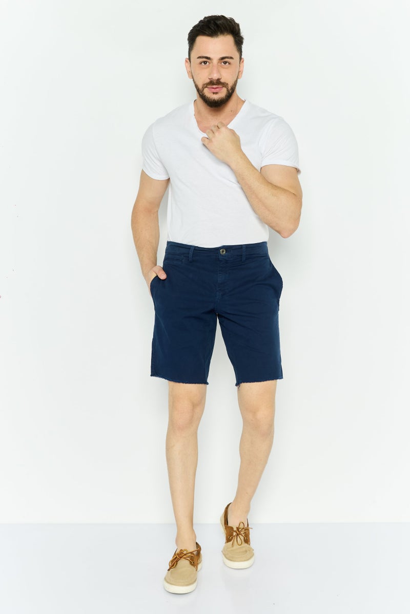 Original Paperbacks Men Plain Chino Shorts, Navy - Image 2