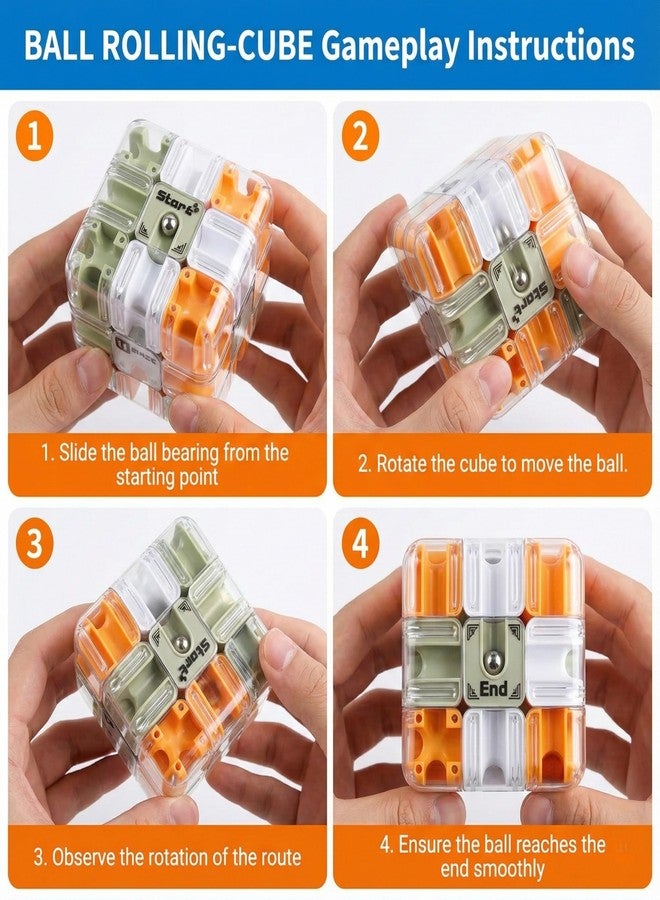 TNDCKP 3D Rolling Ball Maze Cube & Marble Maze Puzzle - Large Labyrinth Brain Teaser Toy for Kids Ages 4-8, 8-12 & Adults. Challenging 3D Puzzle Game. Best Travel Birthday Gift (Orange Color) - Image 3
