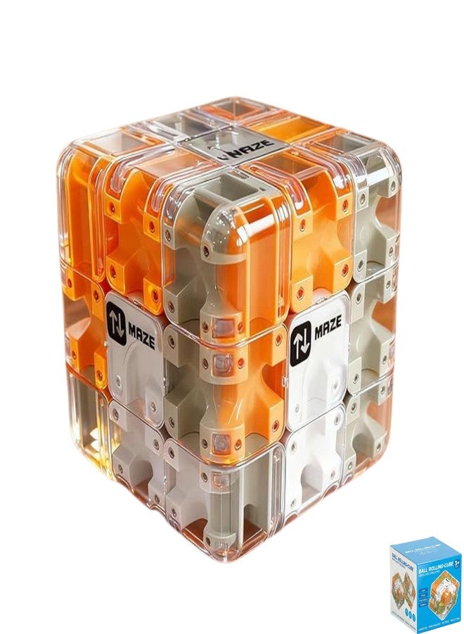 TNDCKP 3D Rolling Ball Maze Cube & Marble Maze Puzzle - Large Labyrinth Brain Teaser Toy for Kids Ages 4-8, 8-12 & Adults. Challenging 3D Puzzle Game. Best Travel Birthday Gift (Orange Color) - Image 5