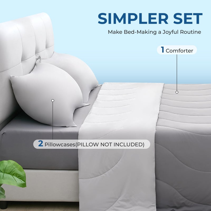 BDEUS Cooling Comforter Full/Queen Size with 2 Pillowcases Set, Soft Cooling Blanket for Hot Sleeper, Lightweight Summer Quilt, Cold Ice Feeling Double Side Bed Set, 90"X90" - Image 5