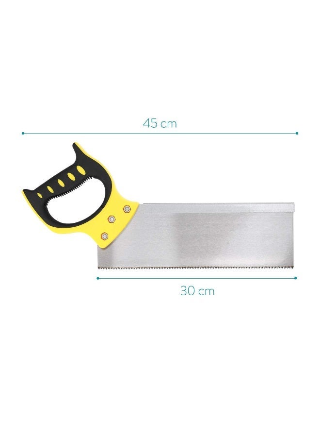 12 Inch Tenon Hand Saw 300mm Fine Tooth Wood Cutting Saw Ergonomic Grip FAD-D011 - Image 2