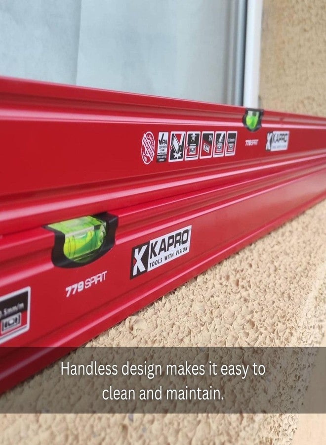 Kapro - 779 Spirit Box Level - Lightweight - Features Acrylic Break-Proof Vials and Wall-Grip - VPA Certified - 120 CM - Image 4