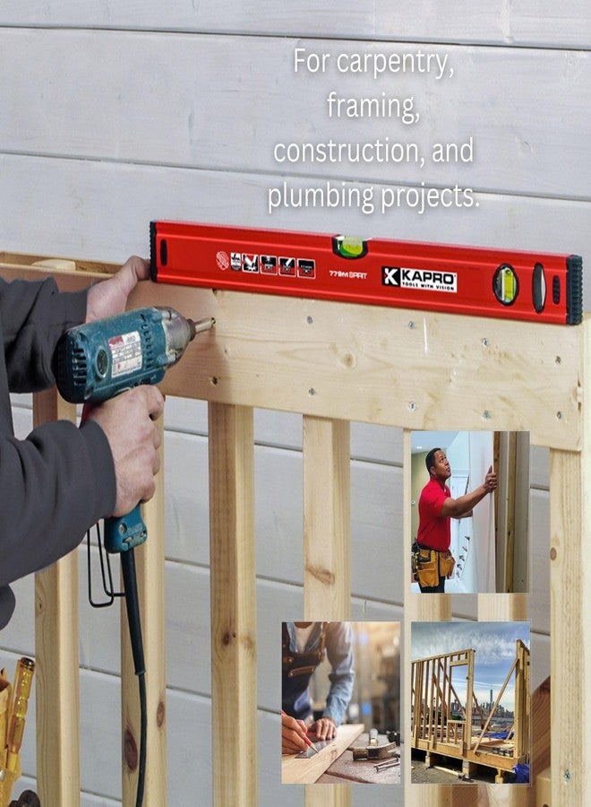 Kapro - 779 Spirit Box Level - Lightweight - Features Acrylic Break-Proof Vials and Wall-Grip - VPA Certified - 120 CM - Image 3