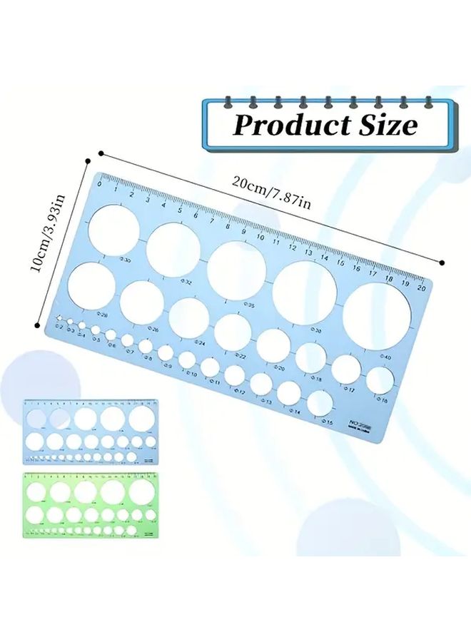 2pcs Circle Stencil Plastic Round Drawing Template Smooth Edges Sketching Aid - Image 2