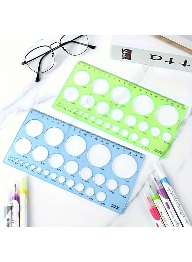2pcs Circle Stencil Plastic Round Drawing Template Smooth Edges Sketching Aid - Image 5