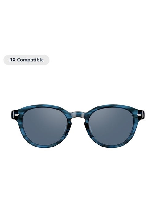 Echo Frames Smart glasses with Alexa Square frames in Classic Black with polarized sunglass lenses - BLUE Round